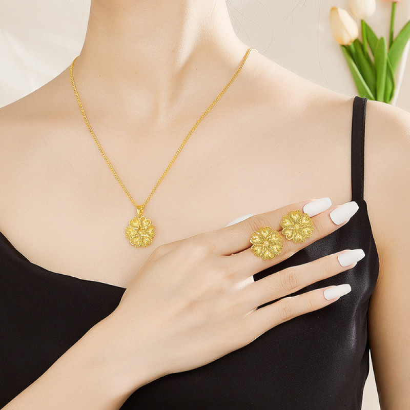 Heart-Shaped Floral jewelry set