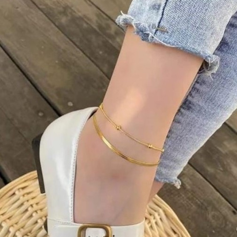 এক্সক্লুসিভ স্টাইলিশ ডাবল লেয়ার পায়েল (কালার গ্যারান্টি)