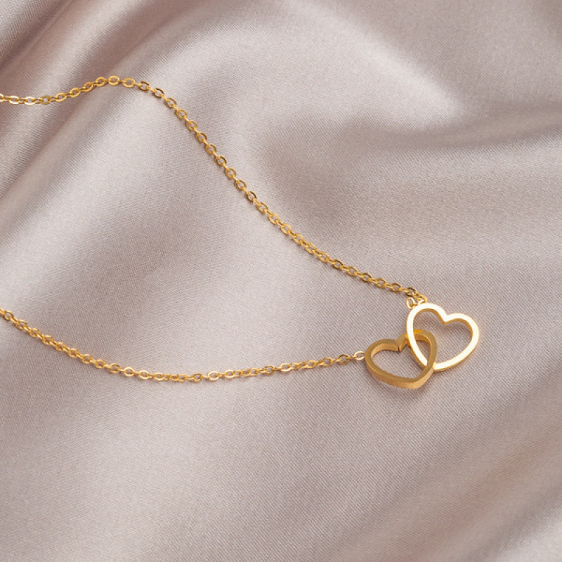 Double heart necklace
