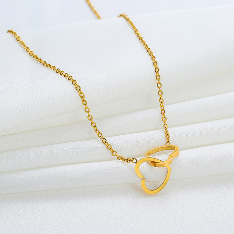 Double heart necklace