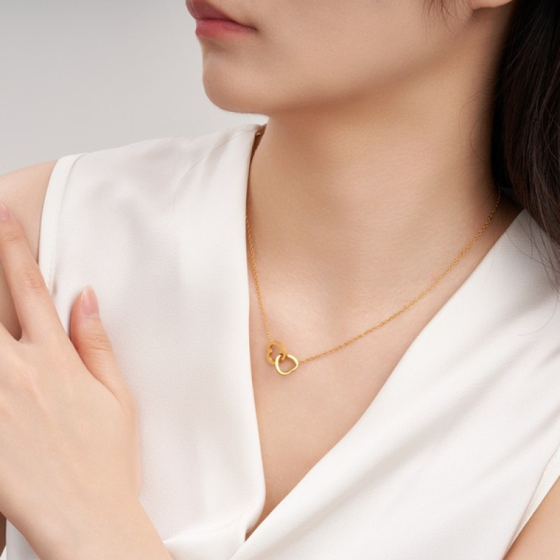 Double heart necklace