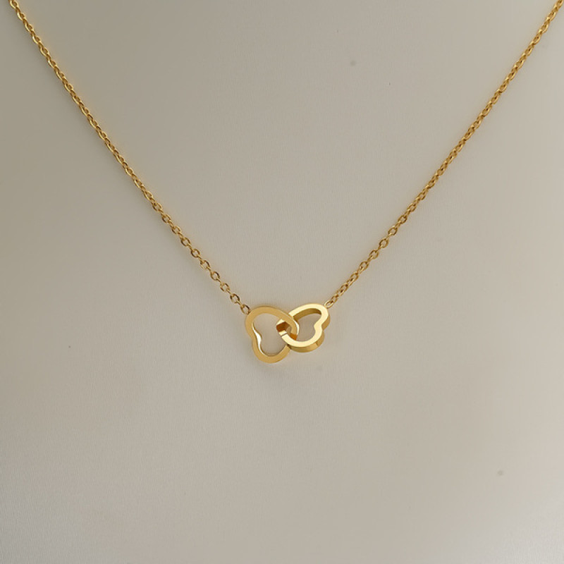 Double heart necklace